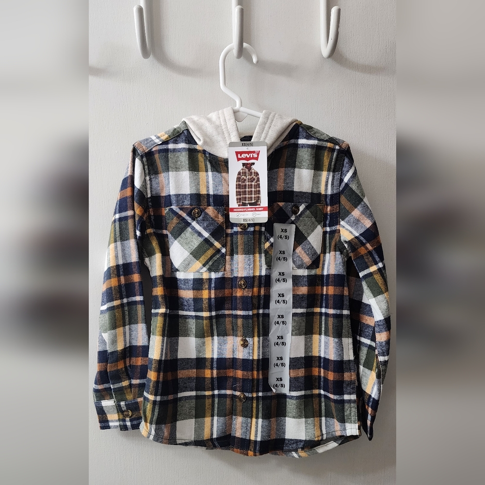 Levi's Blue Green Button Down Shirt Classic Plaid
